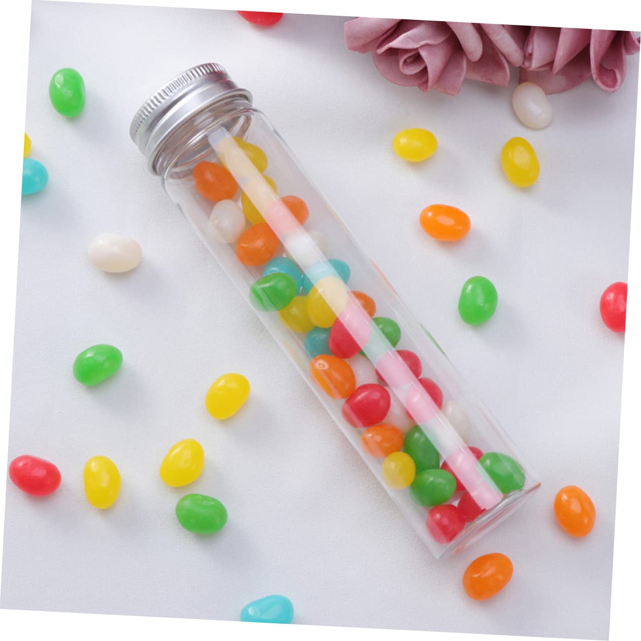 BELLIFFY 30pcs Candy Tube Bottle Groaning Tube Transparent Storage Tubes Science Test Tube Candy Beads Clear Tube Bottles Chemistry Test Tube Bath Salt Tube Mini Candy Pet Plastic