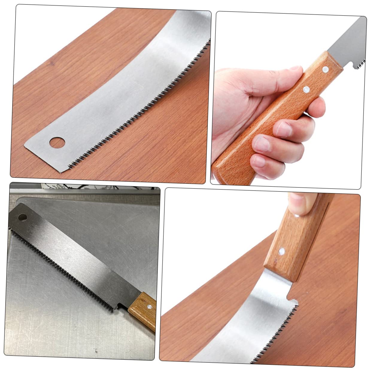 2pezzi Seghetto Manuale Mano Con Manico Legno Di Precisione Denti Per Lavori Di Falegnameria Utensile Compatto Per Giardinaggio e