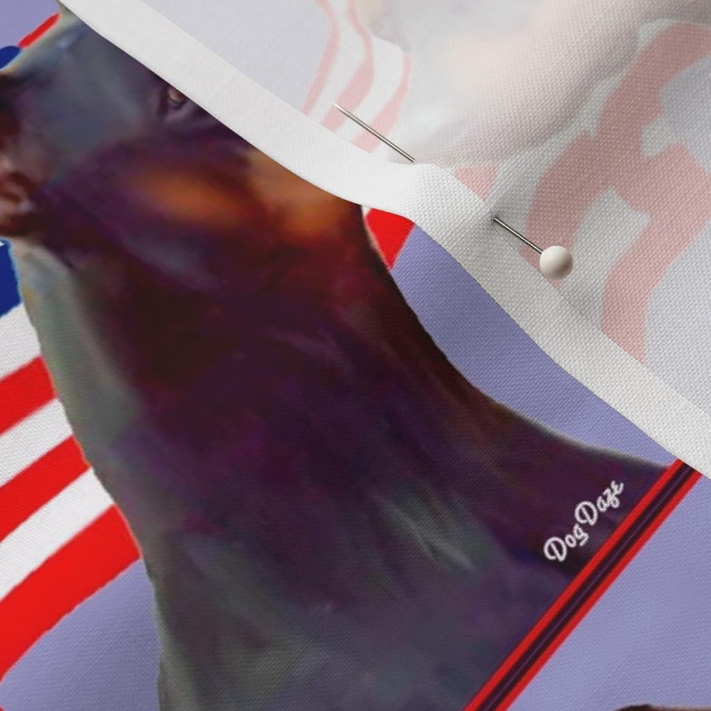 Spoonflower Fabric - Doberman Pinscher Flag Dogs Flags Red White Blue Stars Stripes Printed on Petal Signature Cotton Fabric by The Yard - Sewing Quilting Apparel Crafts Decor