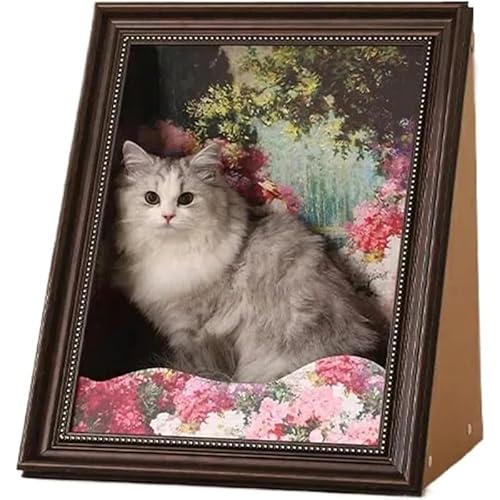 ZLBYXLU猫ベッド猫ベッド耐荷重7.5 KG爪研ぎ油絵スタイルアート猫爪研ぎ器立体設計組み立てやすいインテリアスタイリッシュで楽しい高密度段ボールストレス解消カートンベッド猫ベッド改善運動不足ストレス解消 (D)