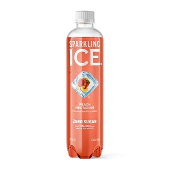 Sparkling Ice, Peach Nectarine Sparkling Water, Zero Sugar Flavored Water, with Antioxidants and Vitamins, 17 fl oz Bottle