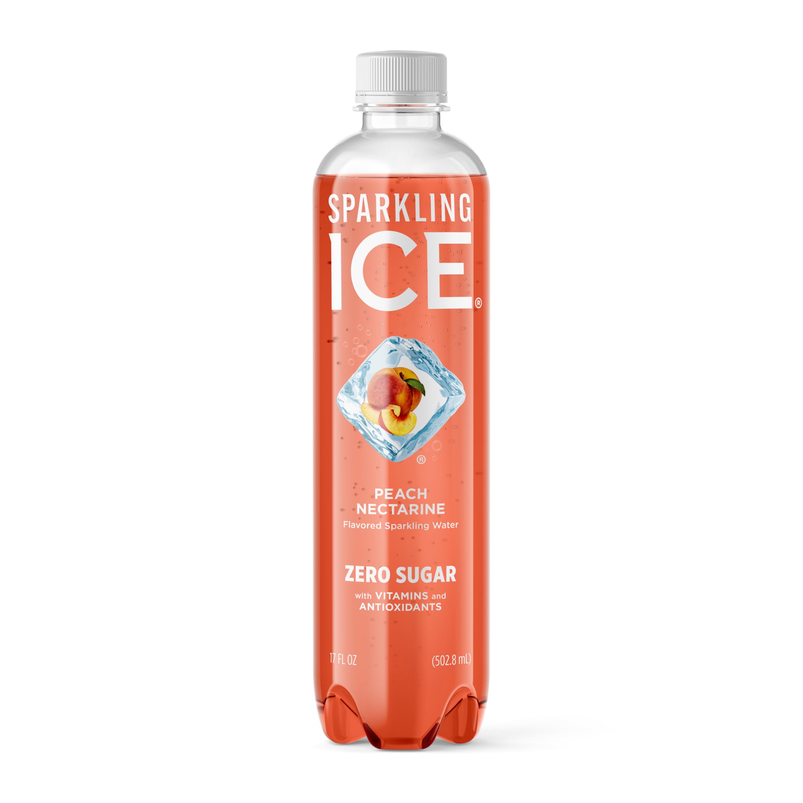 Sparkling Ice, Peach Nectarine Sparkling Water, Zero Sugar Flavored Water, with Antioxidants and Vitamins, 17 fl oz Bottle