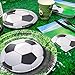 Blue Orchards Soccer Party Supplies (100 pieces for 16 guests) - Decorations, Plates and Napkins, Sports Themed Pack