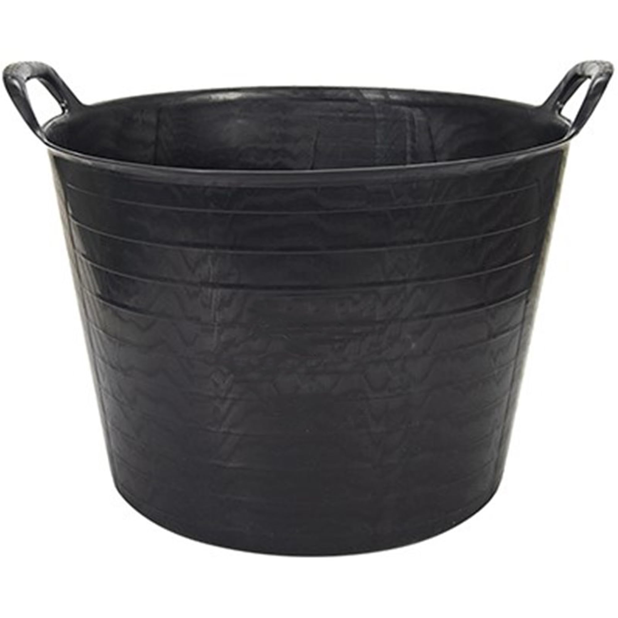 Capazo con Asa Reforzada (Negro, 42l) - Flexible y Resistente, Uso agrícola, jardín, Obras, Limpieza, construcción, lavandería, hogar...