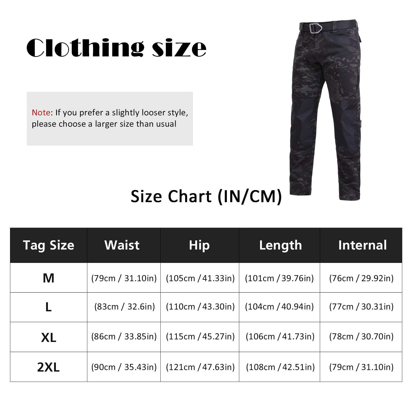 BWBIKE Pantalones de Exterior para Hombre Pantalones de Combate Repelentes al Agua Pantalones de Trabajo de Camuflaje Pantalones Tácticos para Hombre Pantalones Cargo EDC de Camuflaje