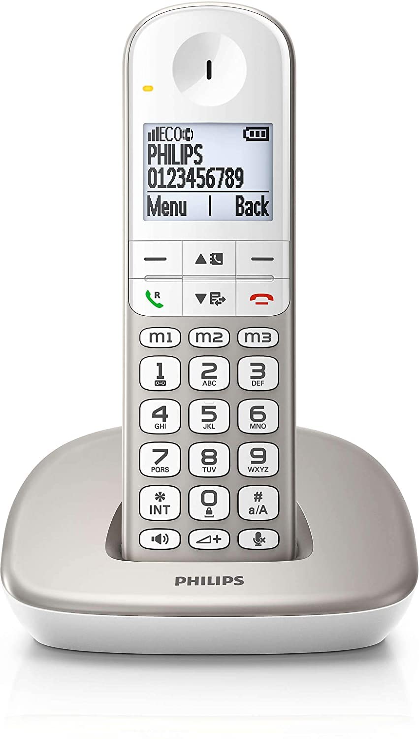 Philips XL4902S/23 - Pack 2 Teléfonos Fijos Inalámbricos Duos, Pantalla 1,9'', Altavoz Integrado, Manos Libres, Identificador de Llamadas, Retroiluminación - Blanco (Compatible: ES, IT, FR)