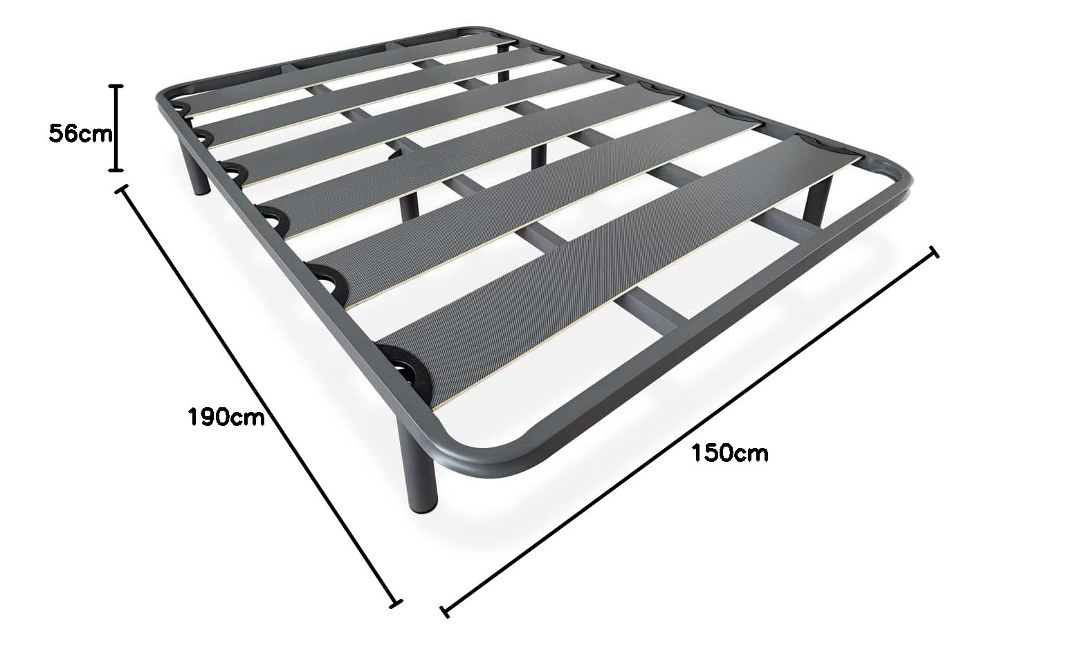 Duérmete - Cama Completa con Colchón Viscoelástico Bio Nature + Somier Reforzado 40x30 con Patas, 150 x 190