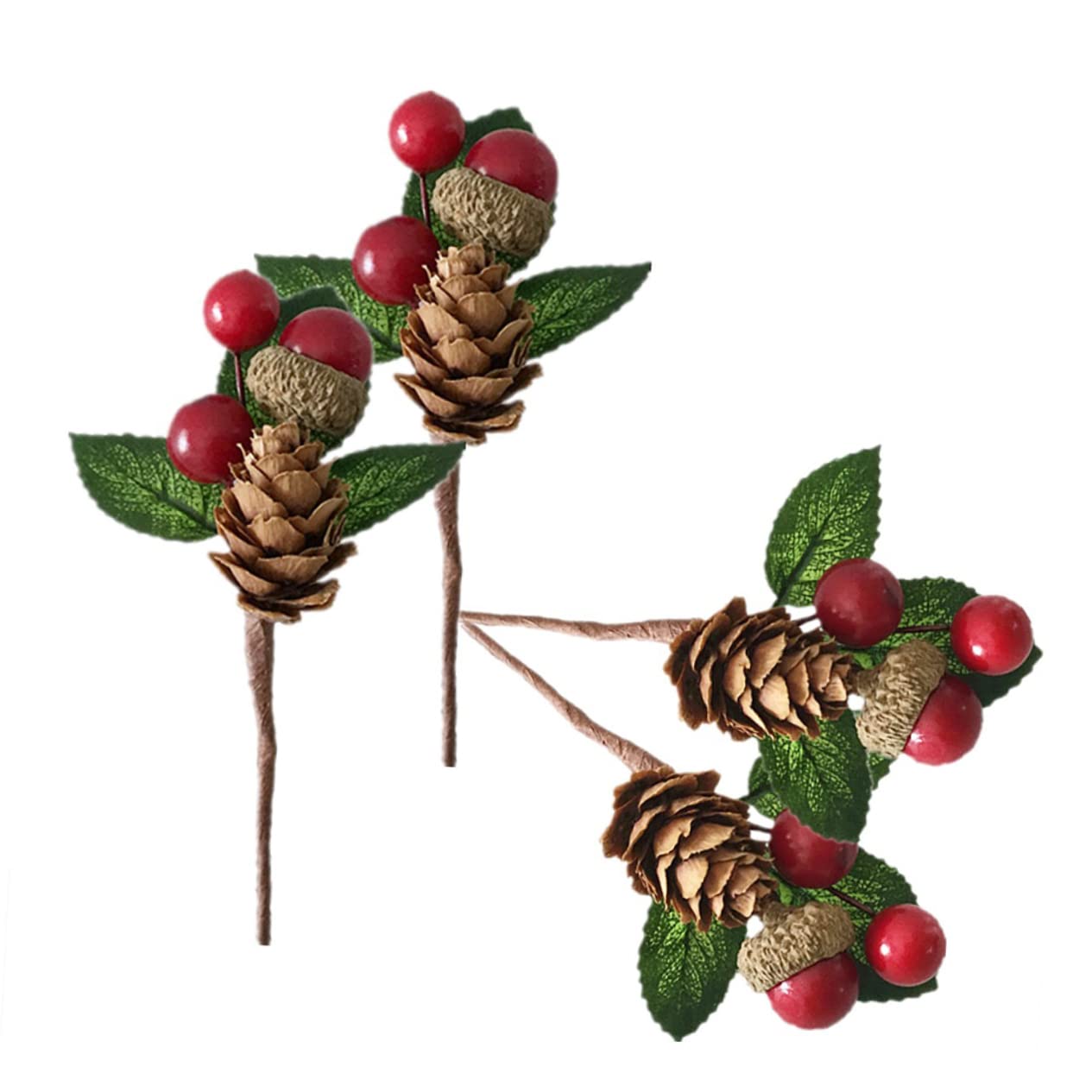 Zerodeko Piezas Ramo de simulación Casamento decoração Wedding Decoration Guirnalda de Frutos Rojos Baya de Pino de Navidad decoración Ornamento árbol de Navidad Decorar Acebo piñas