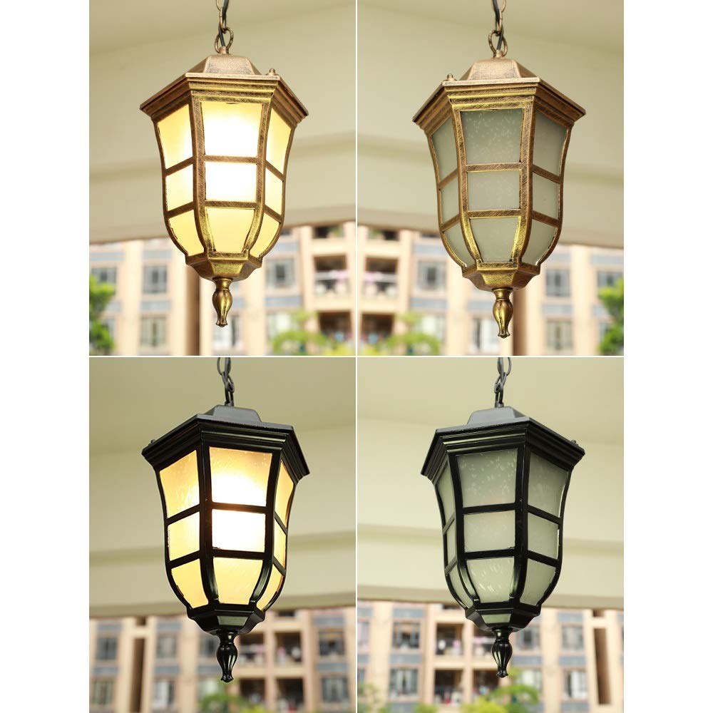 Waterdichte Retro Industriële Buiten Hanglamp - Matglas Lantaarn E27 - Voor Tuin, Veranda & Pergola