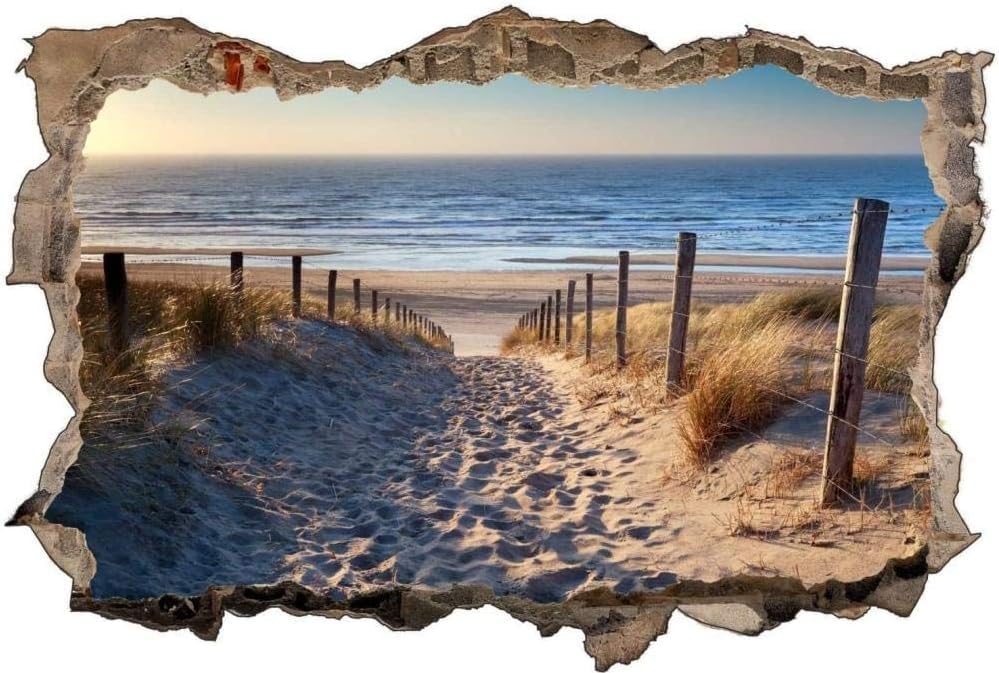 Stickers muraux 3D effet spécial mer du Nord pour inviter les vacances et le soleil chez vous