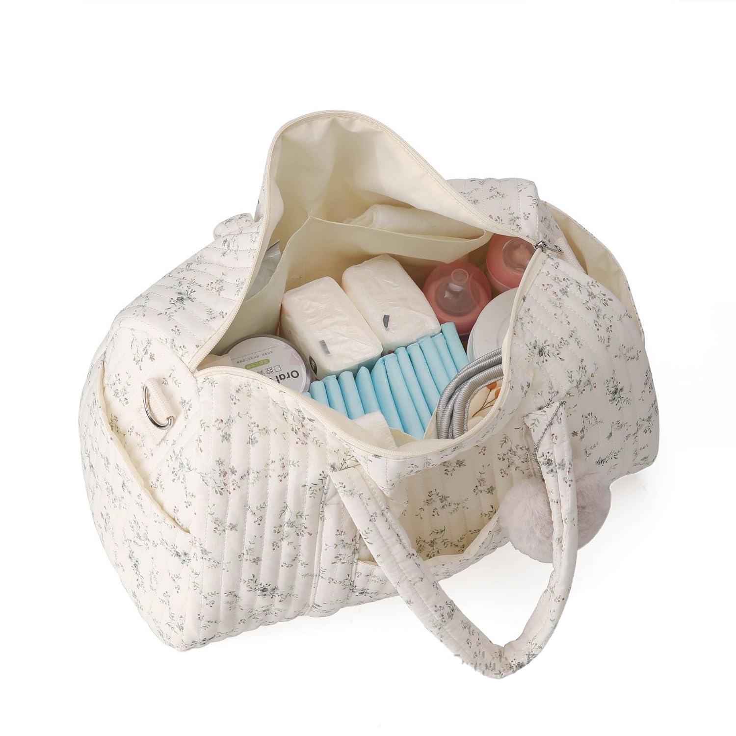 GSenhui Bolsa de lona acolchada para mujer, bonita bolsa de hospital para bebé, bolsa de lona floral
