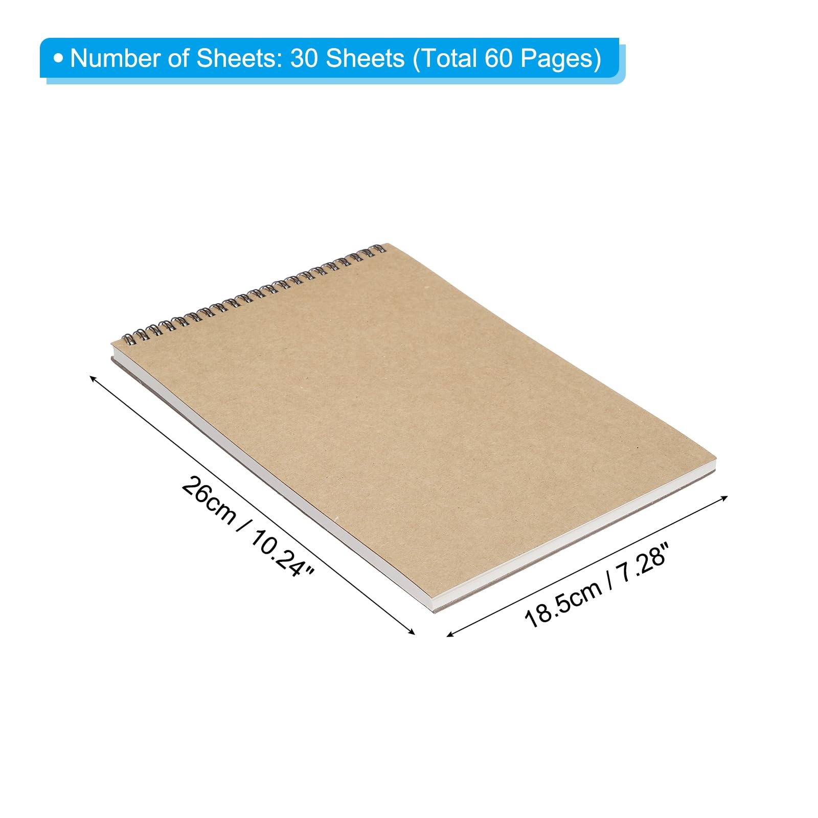 PATIKIL 10 x 7" Top Spiral Bound Sketch Book - Image 2