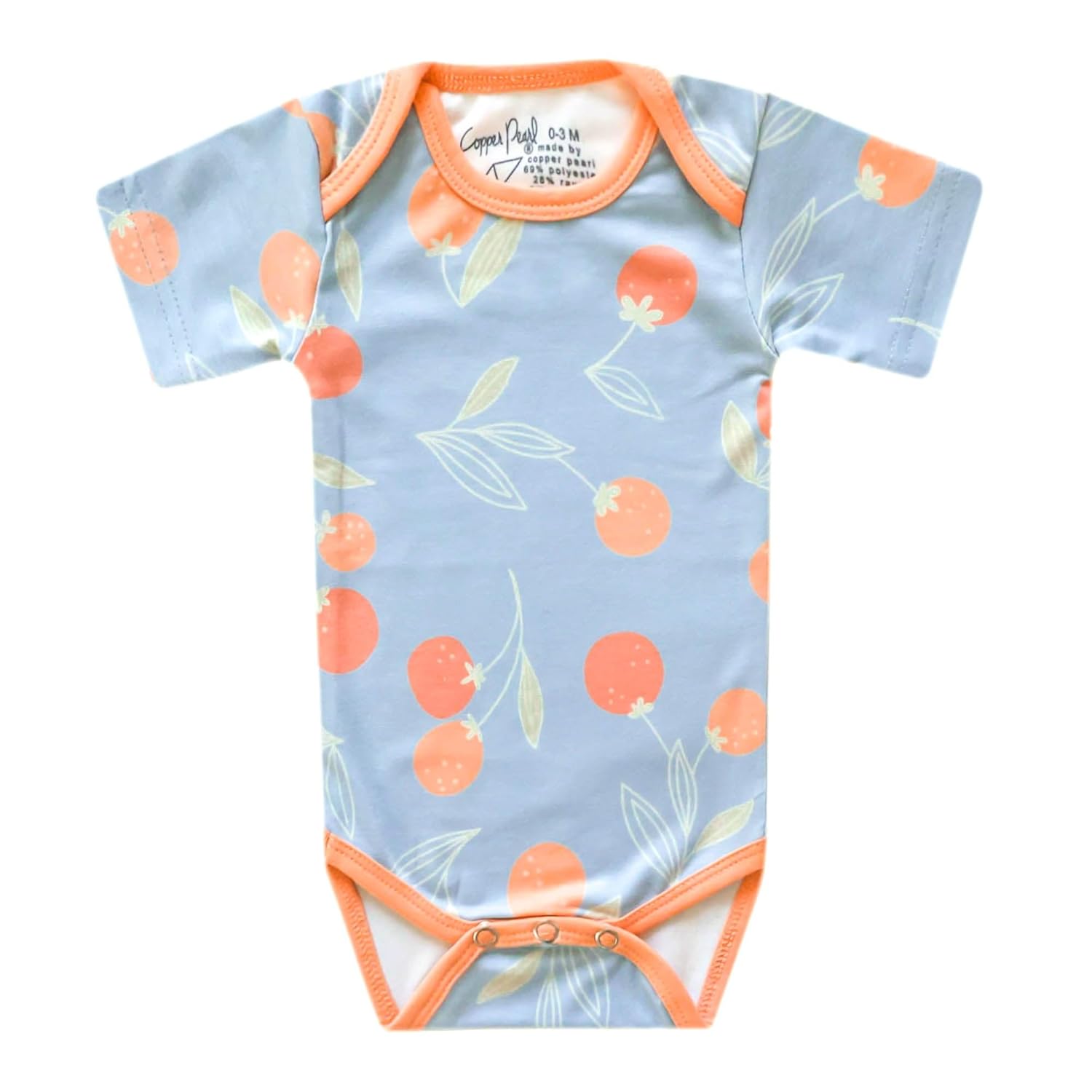 Copper Pearl Short Sleeve Bodysuit Baby: Ultra Soft Bodysuits for Newborns, Boys, Girls, and Infants - Stylish, Comfortable, Overlap Shoulders, Premium Knit Fabric - Clementine, 18-24 Months