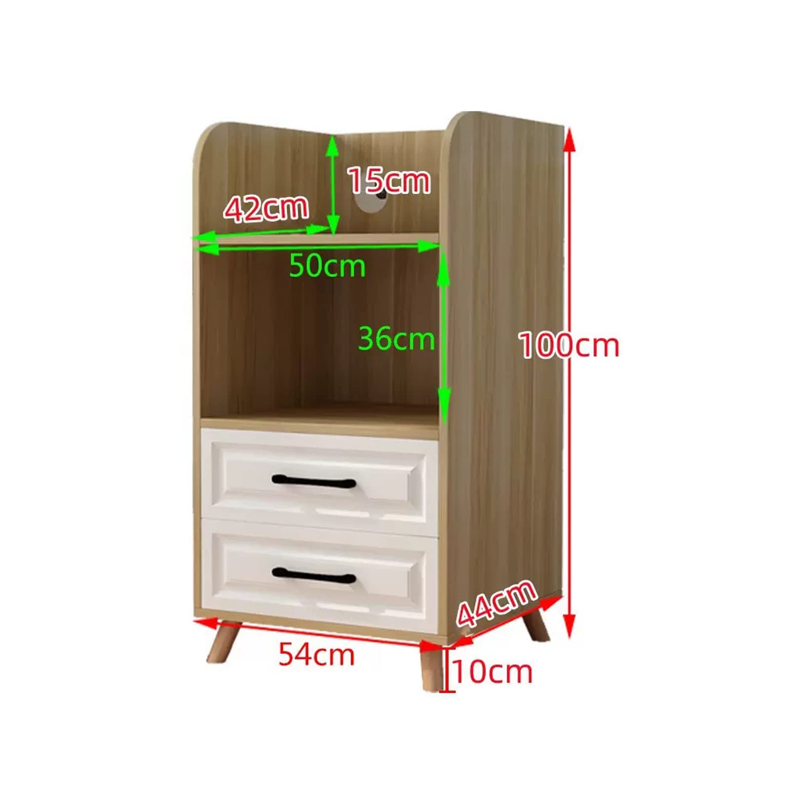 Stampante Piedistallo Supporto for stampante a 4 livelli con 2 cassetti scorrevoli, organizer multiuso in legno for fax, scanner, file, libri