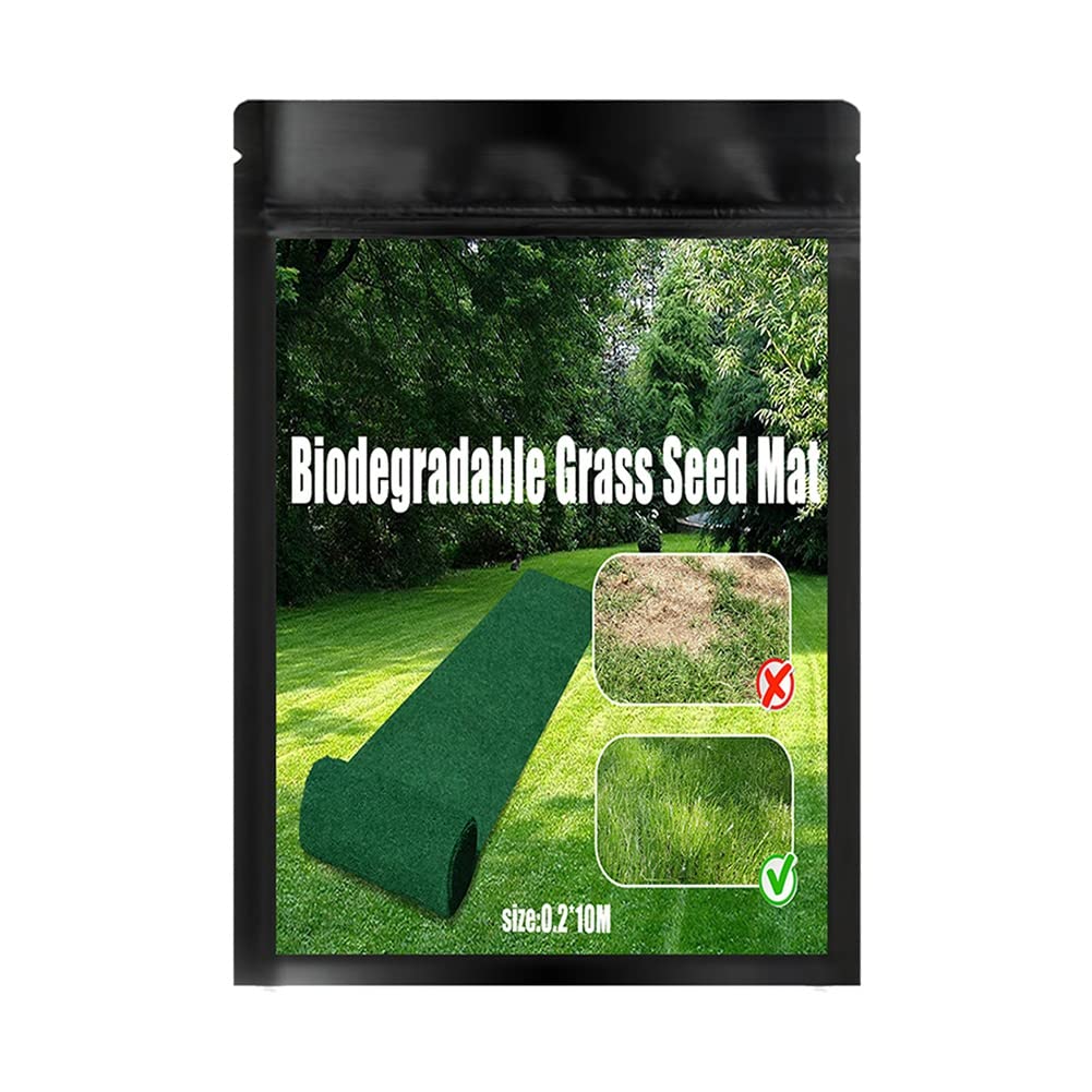 Grass Seed Mat Roll Biodegradable Lawn Seed Mat Easy to Use Growing Grass Seed Germination Blanket Quick Repair ing(Without Seed)