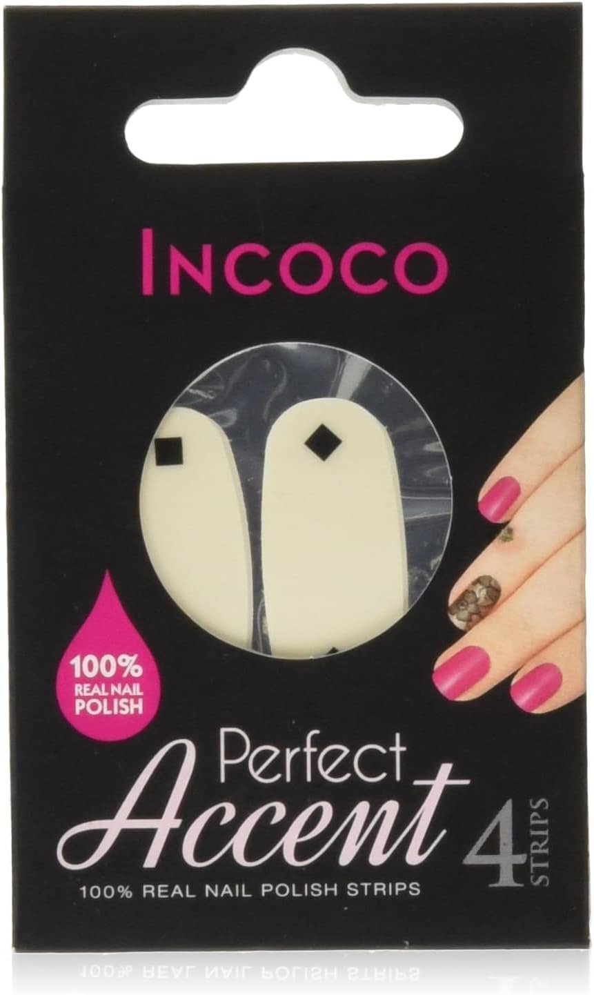 Incoco Nail Polish Strips, Squared Away Accent Nails (clear)