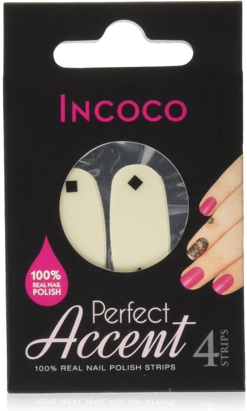 Incoco Nail Polish Strips, Squared Away Accent Nails (clear)