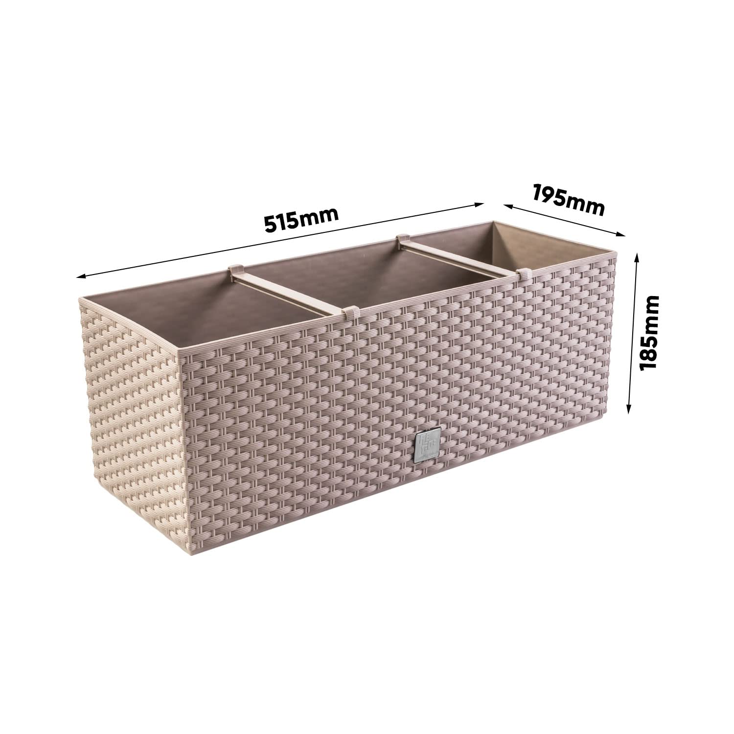 PAFEN Lot de 6 jardinières, pots de fleurs/plantes, aspect en rotin, avec supports de fixation, pour balcon, Mocca