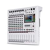 GF8 Multi-Function 8-Channel Audio Mixer with Multiple Effect Processing Built-in Large LCD Color Screen Built-in 7-Stage Equalizer and 99 Reverb DJ Mixer for Performance and Studio (GF8)