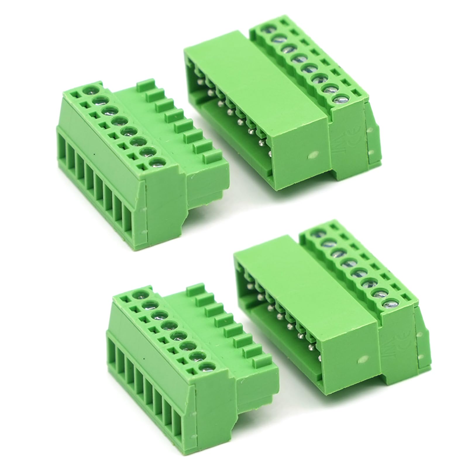 kuosbiu 2 Set 8 Pin 2.54mm Pitch Screw Terminal Block Connector for 28-16AWG, Pluggable Quick Connector-Phoenix Type Connector