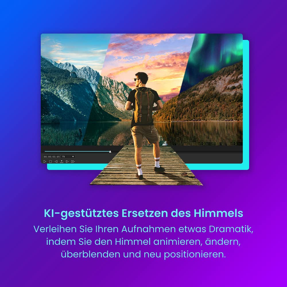 CyberLink PowerDirector 365 12 Monate Videobearbeitungsprogramm PC Greenscreen Effekte Screen Recorder Windows Box