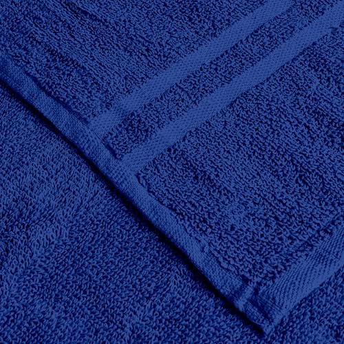 Image of Divine Casa Cotton Towel Set 1 Bath + 2 Hand Towels Blue, 550 GSM Ultra Soft & Highly Absorbent, Bath 150 x 75 cm & Hand 60 x 40 cm