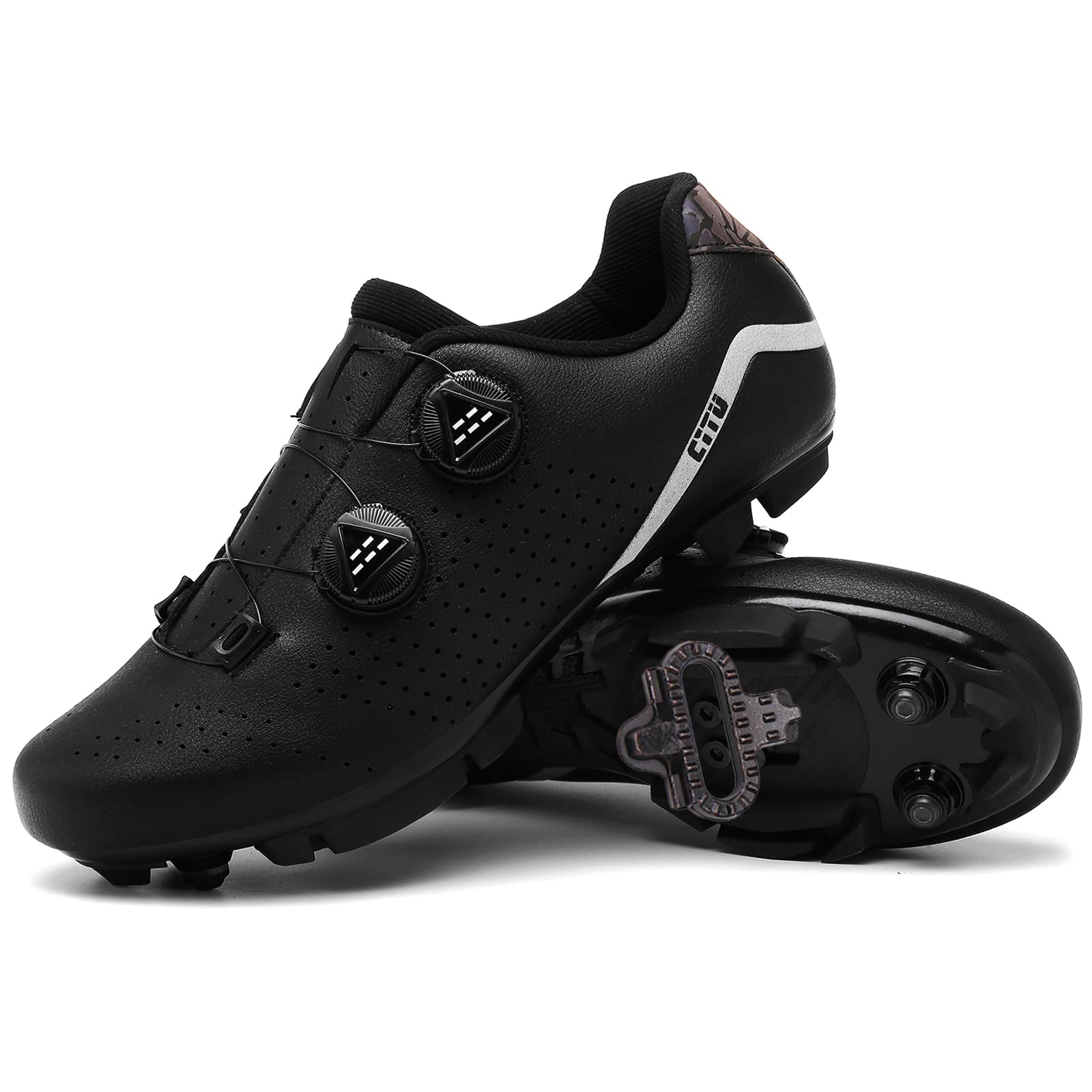 Zapatilla de Ciclismo MTB Hombre Mujer, Zapatos Bicicleta de Montaña Compatible con SPD Pedales 2 Tornillos con Calas Unisex Adulto Respirables