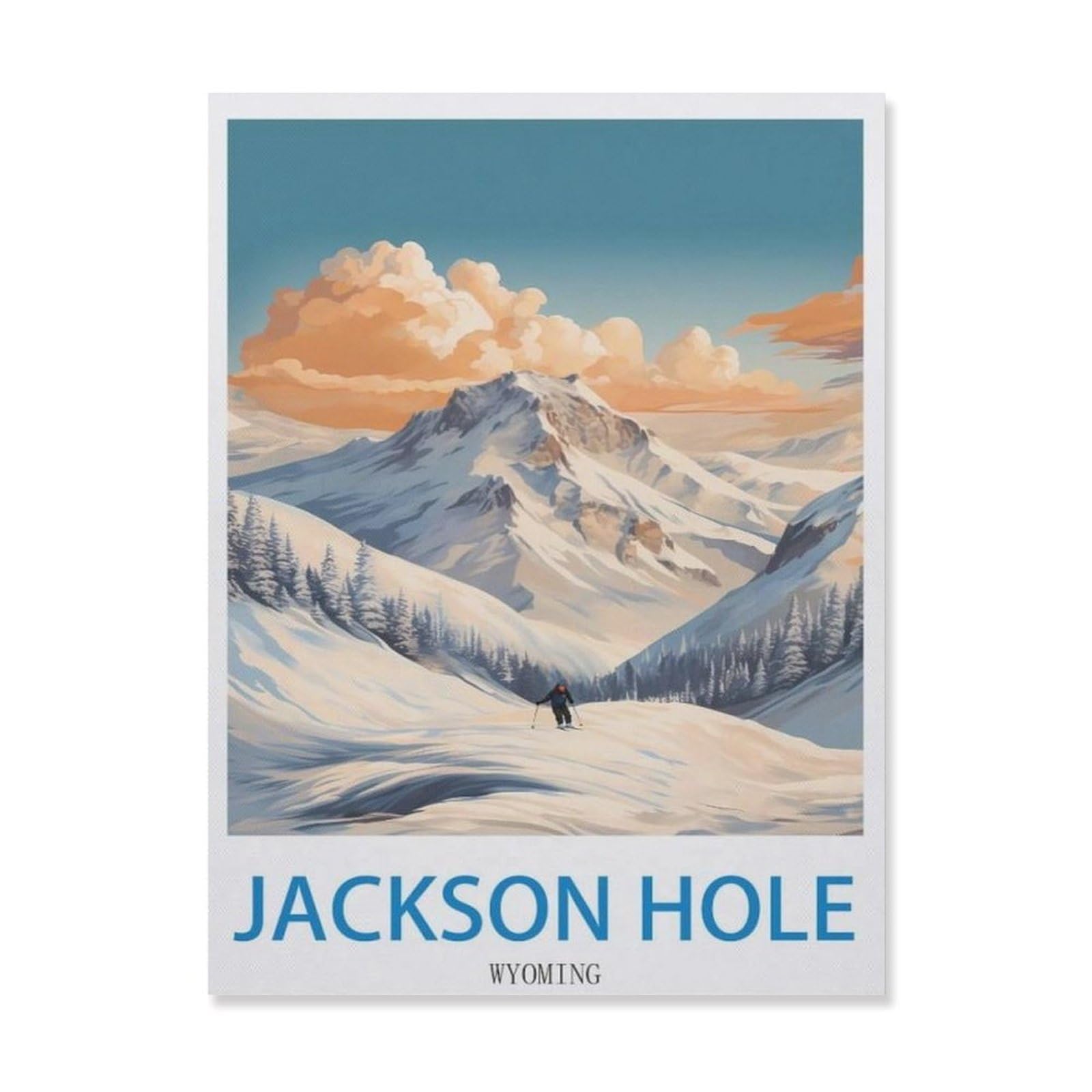Metal Tin Sign，Jackson Hole Wyoming，Tin Sign Vintage Rustic Decor Cave Coffee Shop Bar Bedroom Home Wall Decor Nostalgic Tin Sign(20x30cm）8x12 inch-EH53