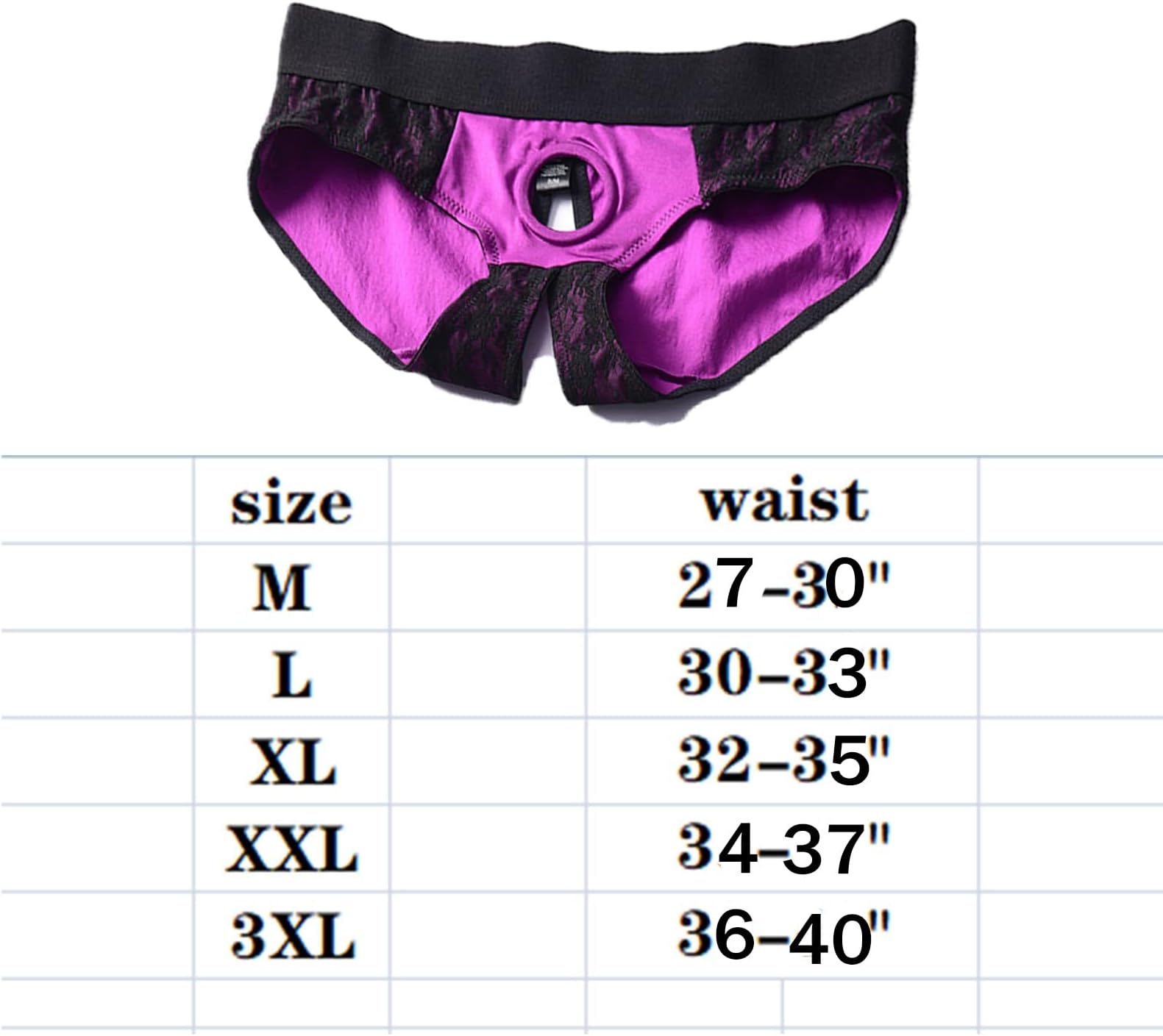 Strap On Harness Boxers, Strapless Strapon Strap-on Harnesses Underwear for Men Women Couples Unisex Brief Purple