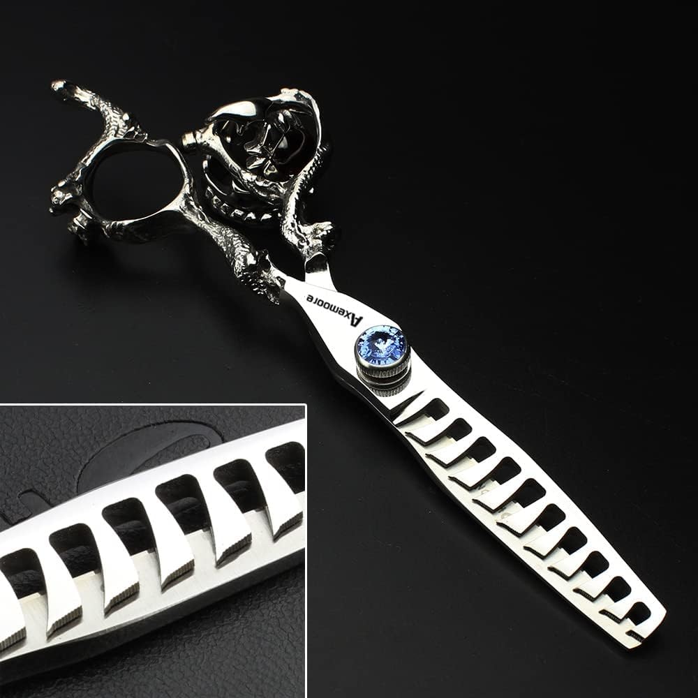 6/7/7.5/8/9 inch scissors silver professional hairdresser hair cut and trim diluted sharp 440C steel (6 inches, 2 pieces)