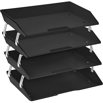 Acrimet Facility Letter Tray 4 Tiers Black Color