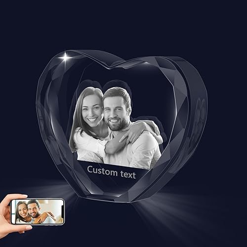 Foto de cristal 3D, regalo personalizado para mujeres, hombres, mamá, papá, pareja, imagen personalizada en marcos de fotos de cristal, regalo para