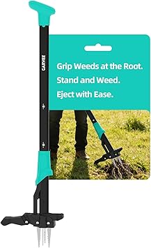 Garvee 40" Long Handle Stand Up Weed Puller - 4-Claw with Ejector Gardening Hand Weeding Tool Easy-Eject Easily Remove Weeds Without Bending, Pulling, or Kneeling.