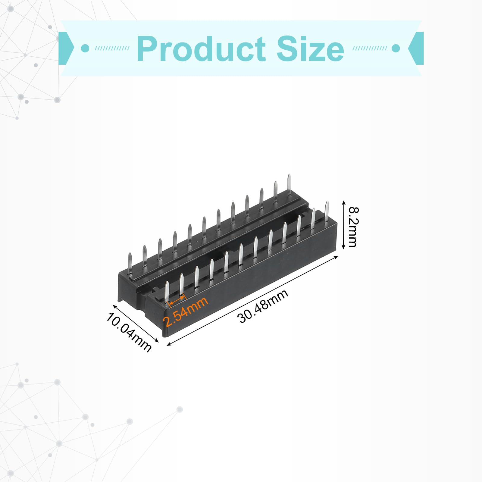Uxcell 20pcs DIP IC Chip Socket Adaptor Solder Type 2.54mm Pitch Dual