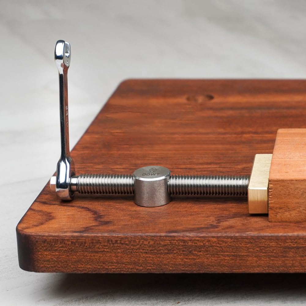 DDWT Adjustable Workbench Bench Dog Screw Clamp Fits 3/4 Inch Dog Holes Stainless Steel Brass Adjustable Stop for Woodworking (19mm)