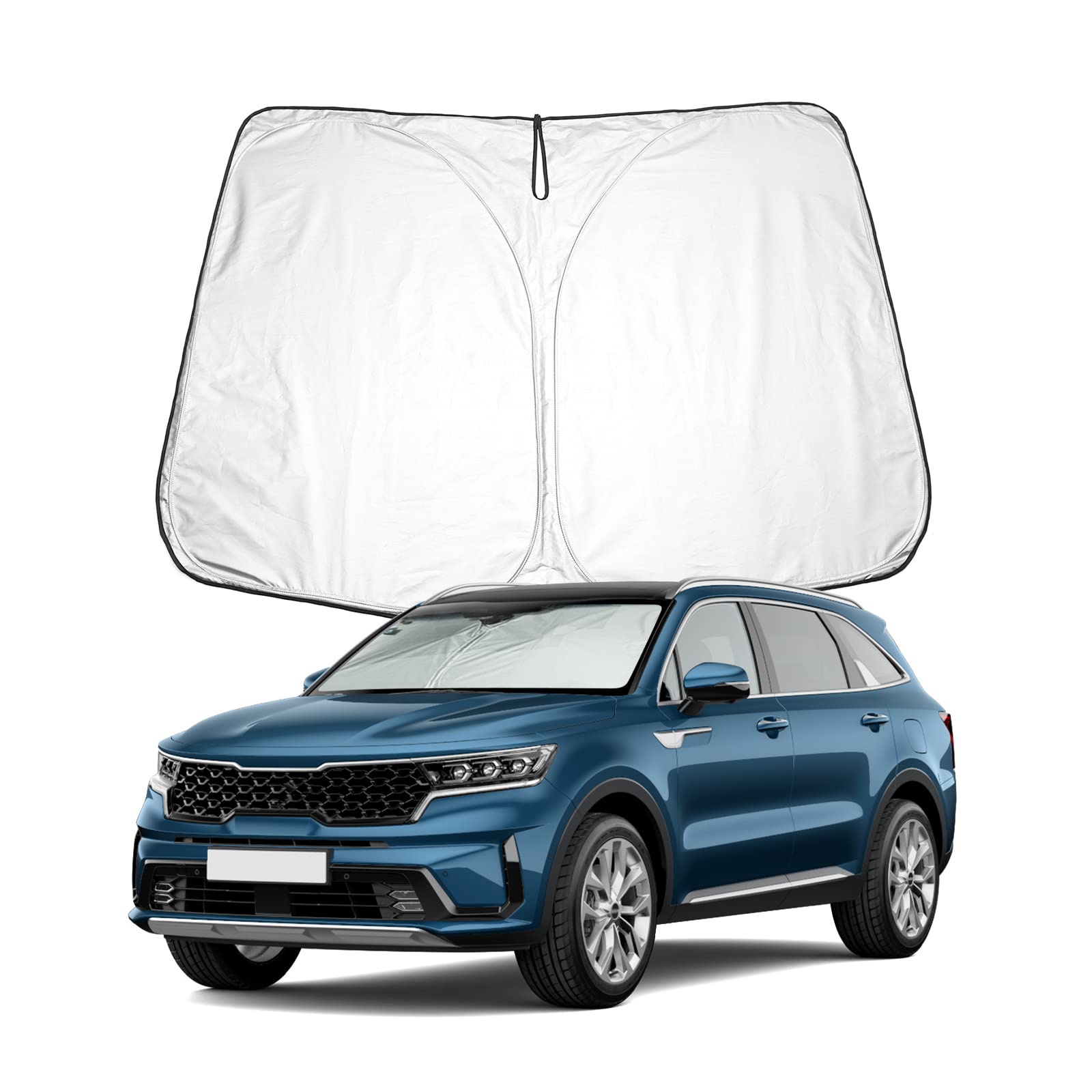 BIXUAN MQ4 2024 Parasol Compatible con Kia Sorento MQ4 2020-2023 2024 Parabrisas para el Coche Cubierta del Parabrisas Delantero Protección contra el Viento para Bloqueado UV Cubierta