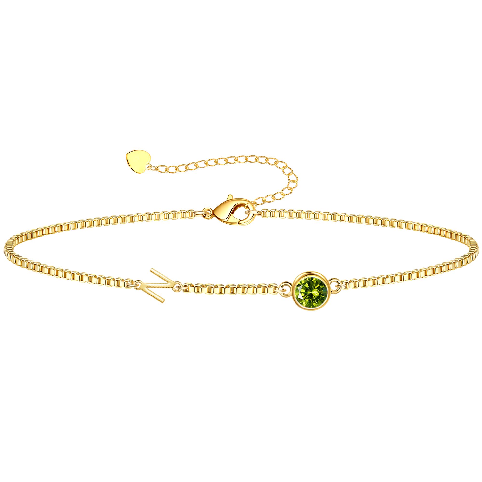 Birthstone Bracelets for Women, Initial Bracelet Teen Stocking Stuffers Birthday Gifts for Teen Girls Initial Bracelet Trendy Letter A-Z Dainty Bracelet 21st 30th Mom Birthday Gift Birthstone Jewelry