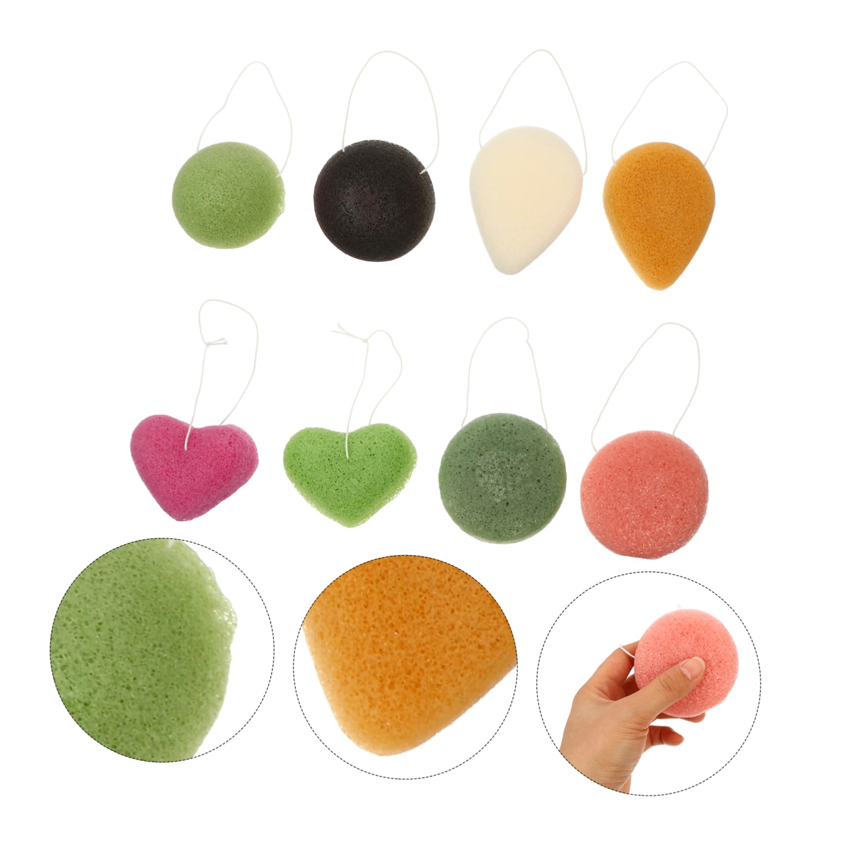 minkissy 24pezzi Spugne Per Trucco Facciale e Pulizia Puff Esfolianti Per Viso Casual Perfetti Per Rimuovere Makeup e Detergere La