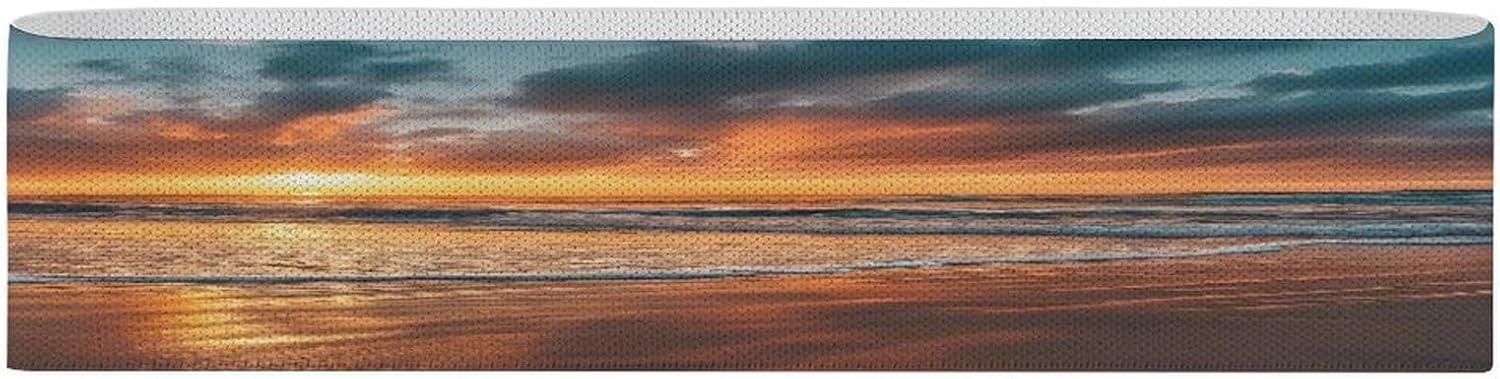 Non-Slip High Resistance Yoga Bands for Stretching, Extra Wide Exercise Bands for Women/Men, Beach Sunset Yoga Straps, Physical Therapy Stretch Straps for Home Gym, Pilates & Rehab