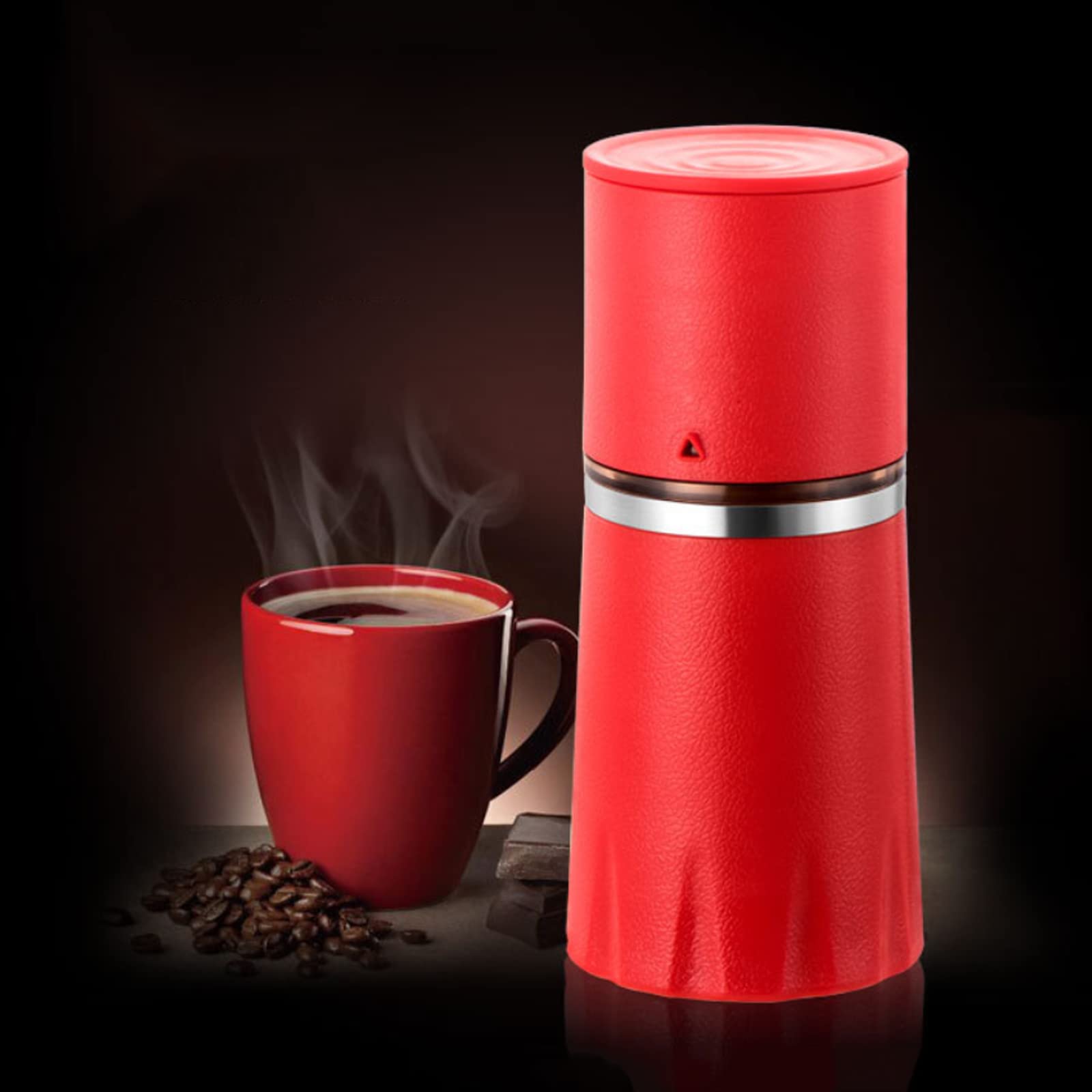 MRKU Macchina per caffè Manuale, Portatile, Automatica, Piccola, per caffè in grani, per Auto, Campeggio, Viaggi