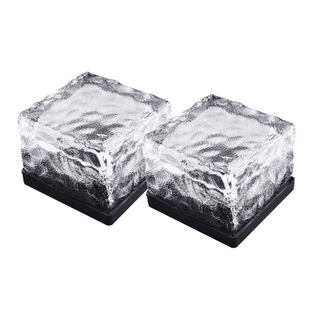 HOLIDYOYO Outdoor Solar Glass Brick Lights 2 Pieces Led Landscape Lights for Garden Patio Pathway Lawn Pond Energy-Saving Solar Dec