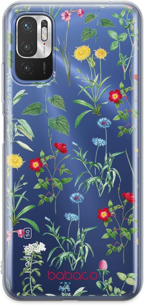 Babaco ERT Group Mobile Phone case for Xiaomi REDMI Note 10 5G / Poco M3 PRO Original and Officially Licensed Pattern Flowers 042 adapted to The Shape of The Mobile Phone, Partially Transparent