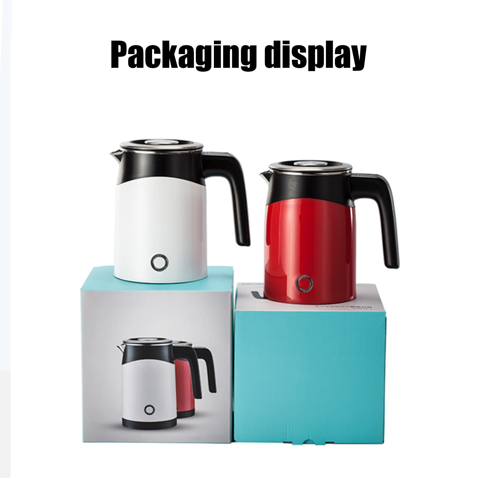Bollitore elettrico portatile da viaggio, con riscaldatore veloce da 4 minuti, 0,5 l, Tat e controller/bianco/bianco
