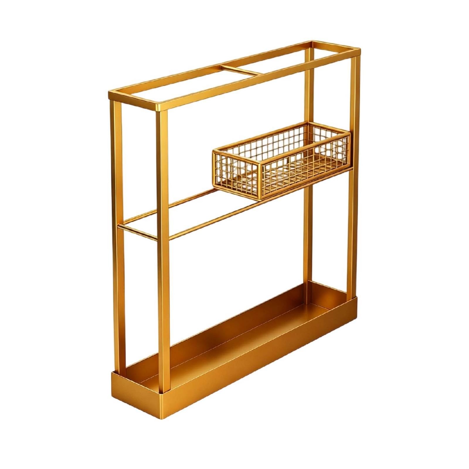 Scaffale in Metallo con Cesto Compatto