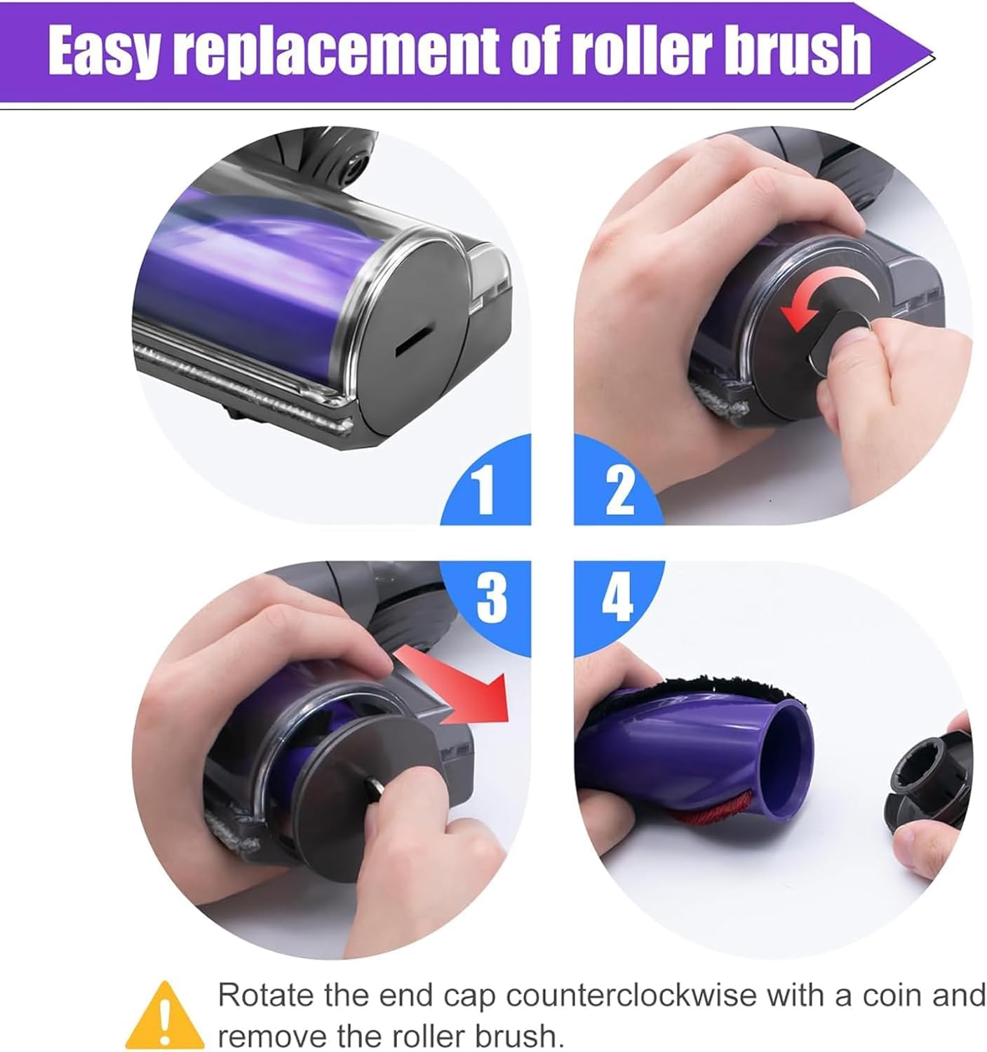 Brosse pour Dyson V7 V8 V10 V11 V15 Motorhead, Tête de Brosse Turbine Rotative de Rechange pour Aspirateur
