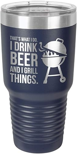 Miniatura 12 de DRINK BEER GRILL THINGS BLACK Vaso de bebida de 30 onzas con popote y tapa superior deslizante Taza de viaje grabada con láser con citas para asar