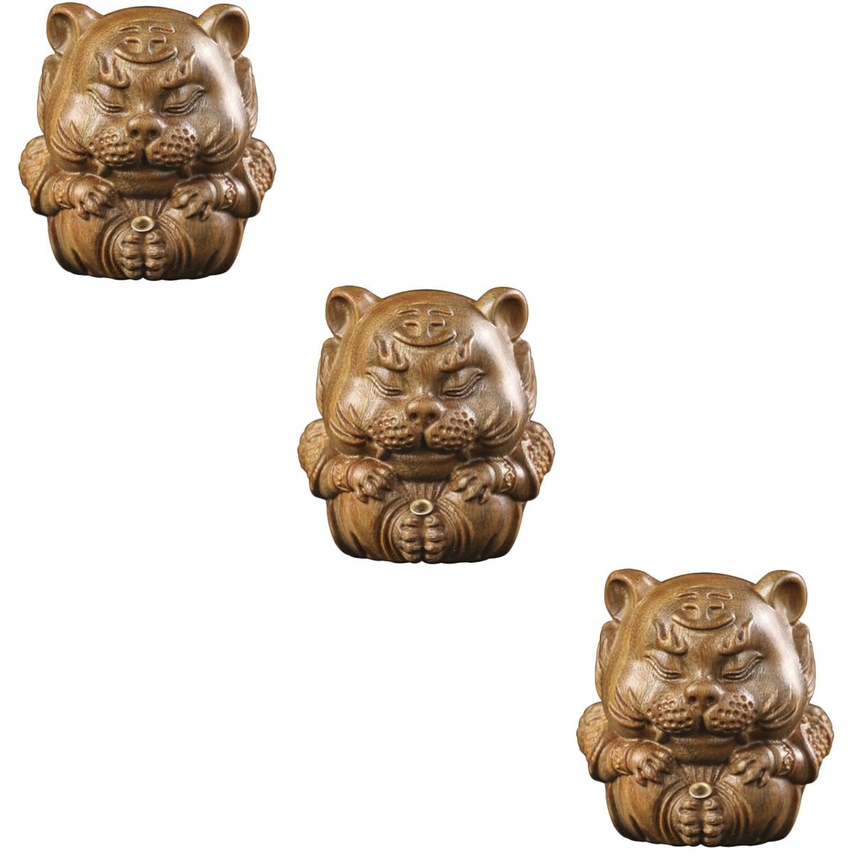 Amosfun 3St Tiger Räucherstäbchenhalter im Freien Tiger-Ornamente Besonderheit für den einzug slico duftstäbchen Holz Räuchergefäß Tiger-Räuchergefäß aus Holz Sandelholz