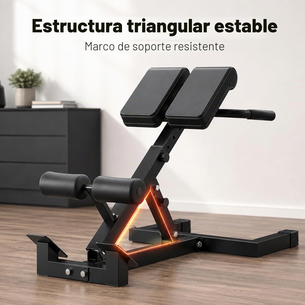 Silla romana para gimnasio en casa, banco de hiperextensión para ejercicio de espalda y abdominales, máquina de rizar piernas ajustable resistente con 5 opciones de altura, capacidad de peso de 330