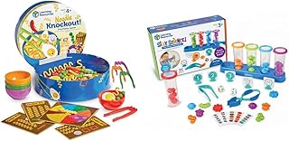 Learning Resources Noodle Knockout! Fine Motor Game & Silly Science Fine Motor Sorting Set, STEM Toys for Kids, Educational Toy, Preschool Fine Motor Skills, PreK Manipulatives, 55 Pieces
