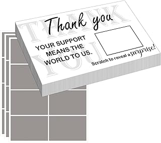 Business Thank You Vouchers Scratch Cards Gift Certificate Scratch Cards 3.5x2 Inch Gift Vouchers for Small Business Restaurant, Spa Beauty Makeup Hair Salon Christmas Party,60 Pcs